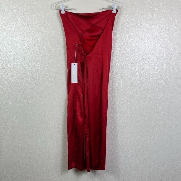 BISHOP + YOUNG Siren Slip Dress Women's size S Valentino Red Strappy Drape NWT's - Picture 4 of 8